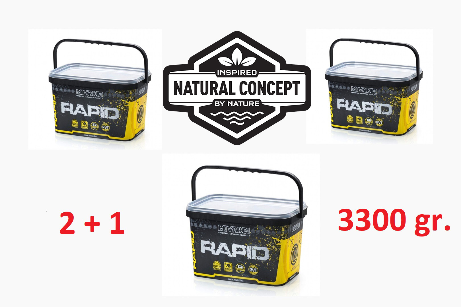 Akce 2+1 Rapid Boilies Platinum - B17 (3300g | 24mm)