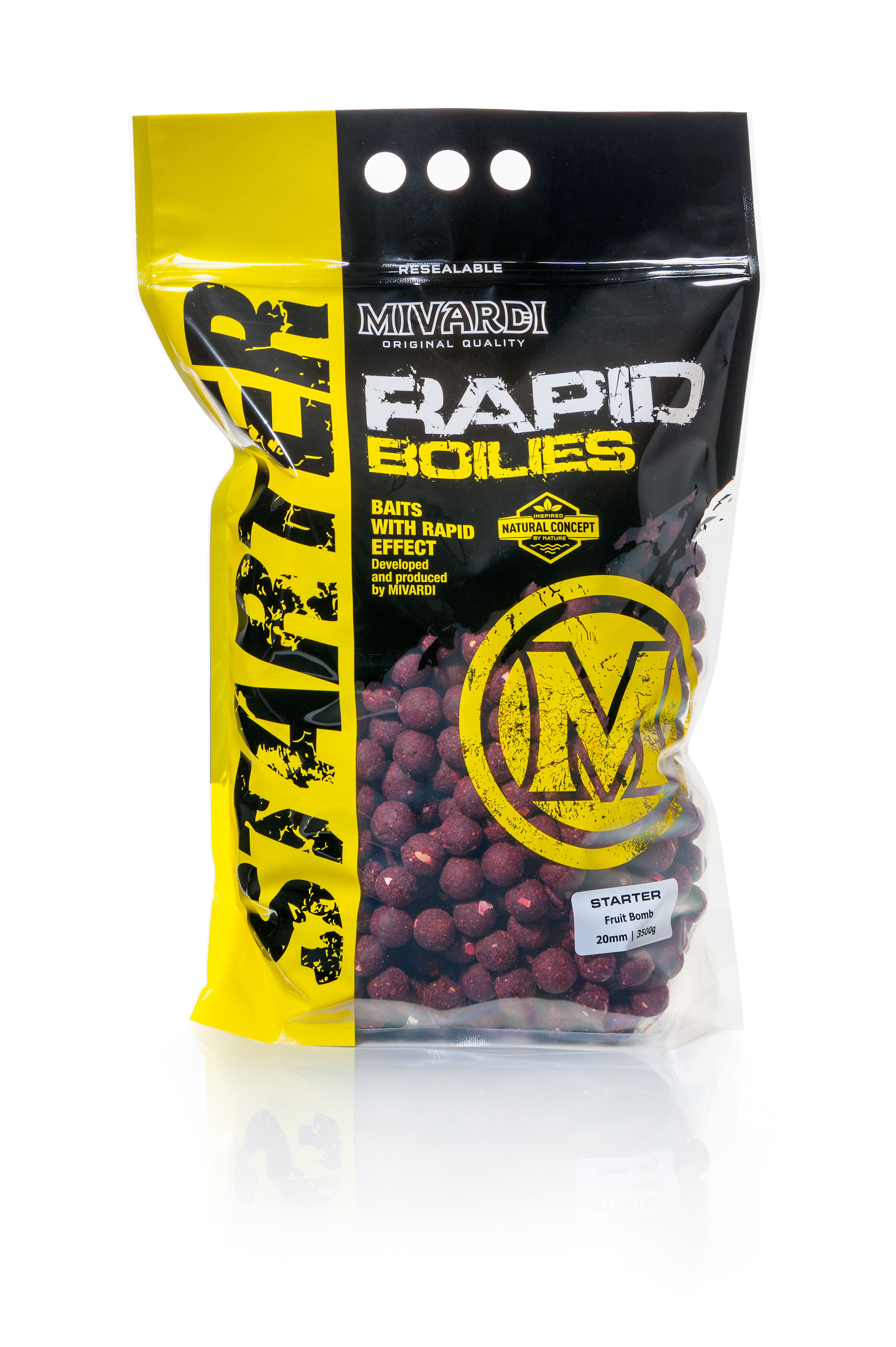Boilies Mivardi Rapid Starter Fruit Bomb 3,5kg 24mm