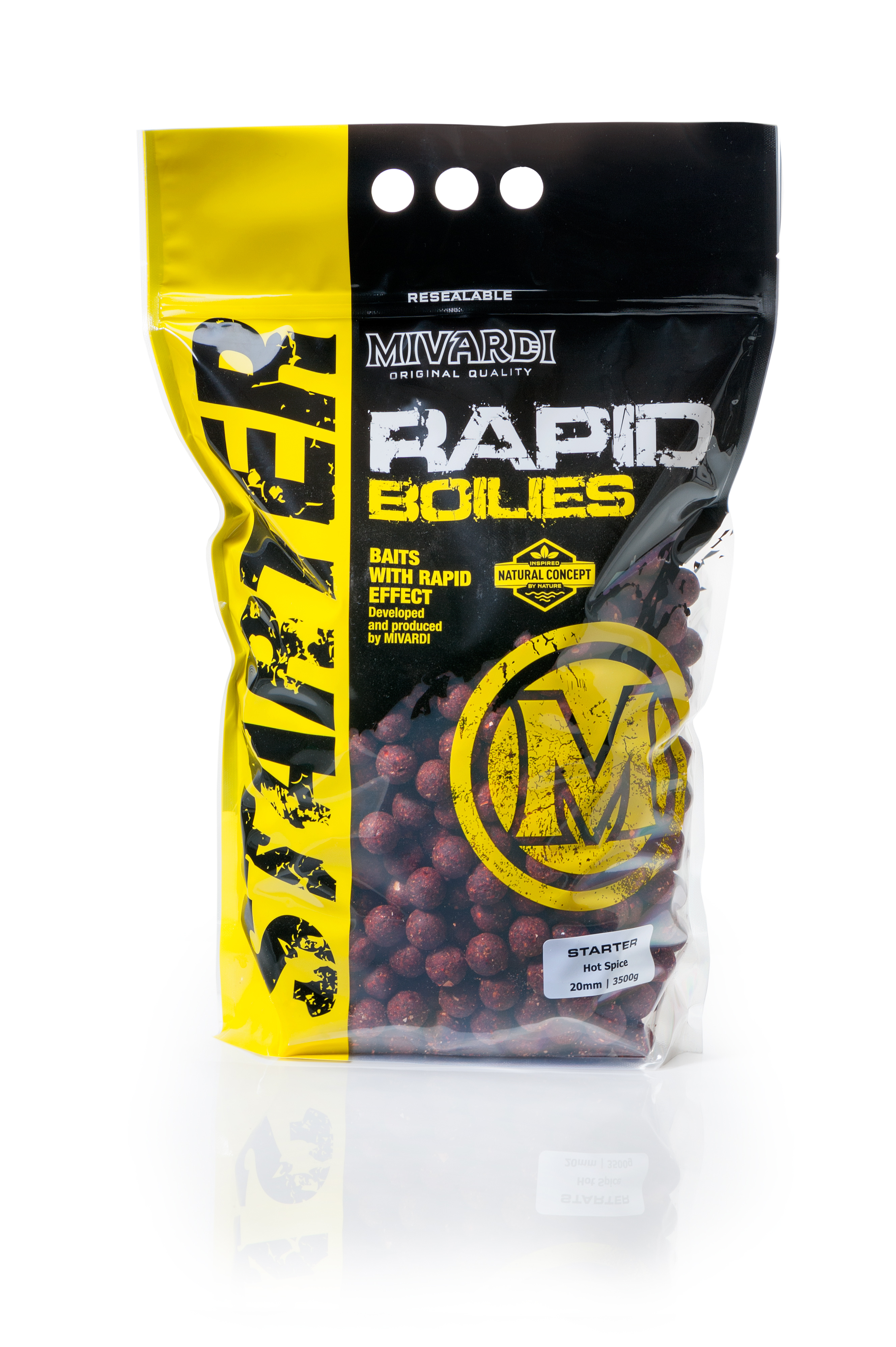 Boilies Mivardi Rapid Starter Hot Spice 3,5kg 20mm