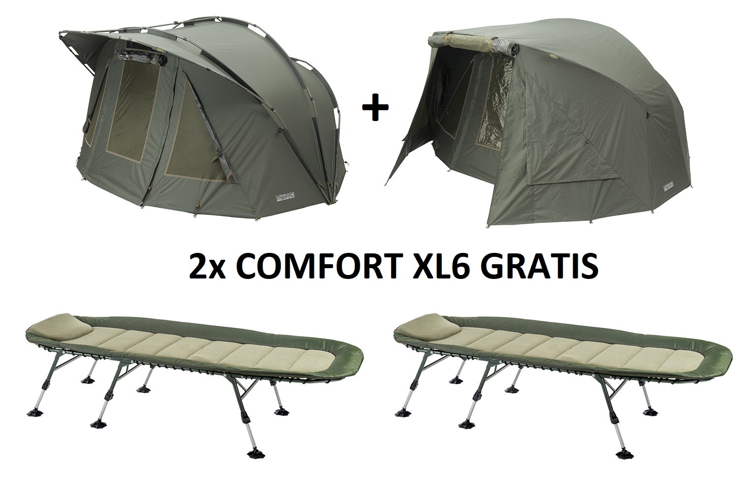 Bivak New Dynasty + přehoz +okna + 2x lehátko Comfort XL6