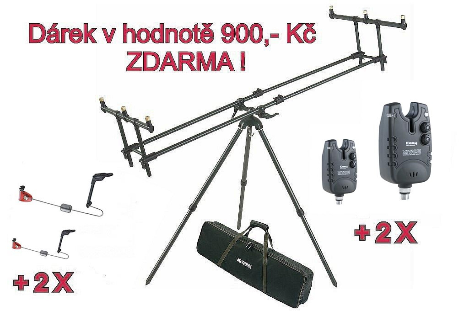 AKCE - Tripod Premium + ZDARMA 2 x Hlásič EASY blue & red a 2 x Swing ARM 130 red & blue