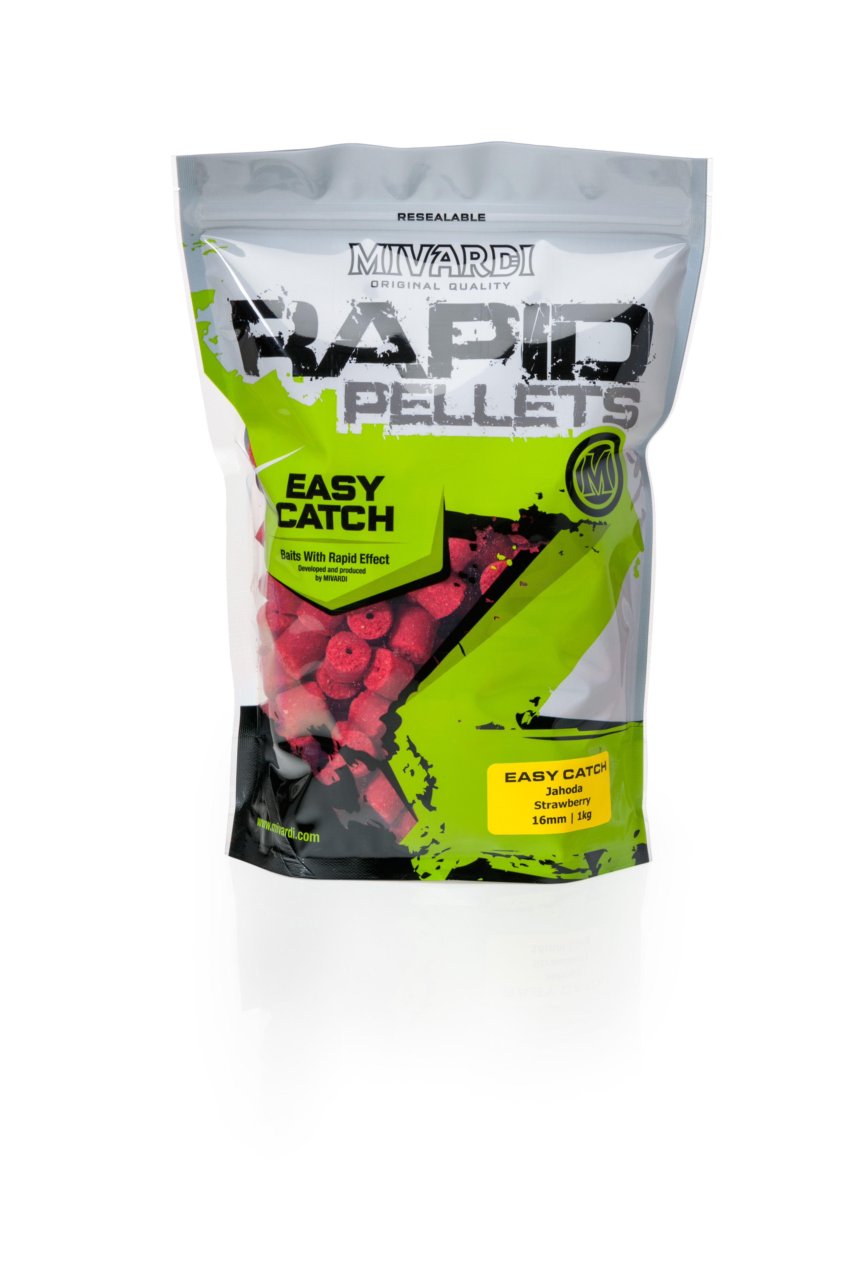 MIVARDI Pelety Rapid Easy Catch JAHODA - 12mm (1kg)